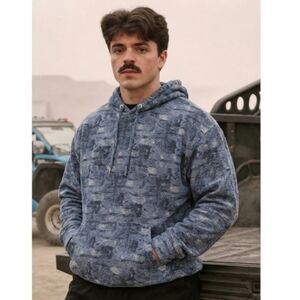 NWT ROWM Blue Hoodie, Large